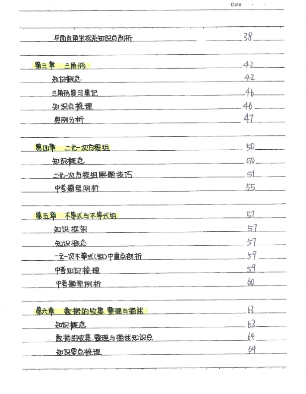 初中数学中考状元笔记初中数学知识点汇总